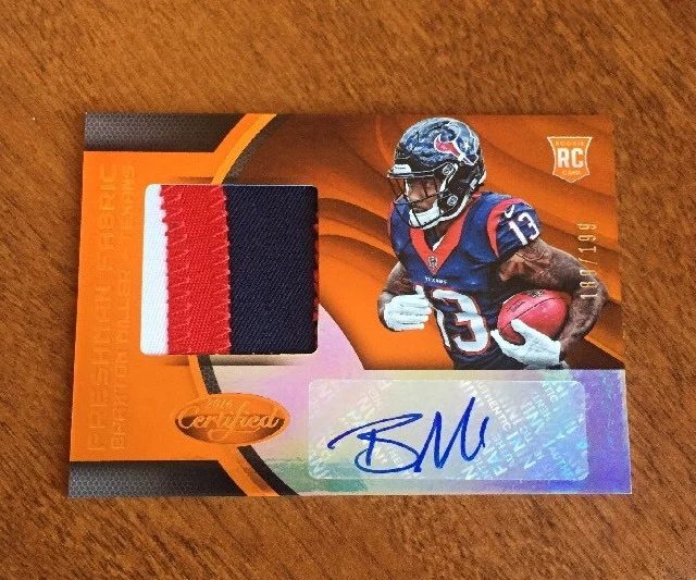 2016 Certified BRAXTON MILLER Orange 3 CLR PATCH AUTO RC #ED /199 TEXANS