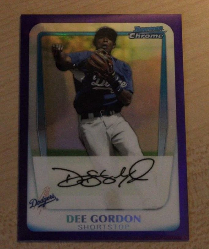 2011 BOWMAN CHROME DEE GORDON PURPLE REFRACTOR #ED /700 MIAMI MARLINS