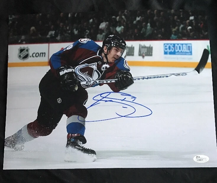 JOE SAKIC AUTOGRAPHED 11X14 COLORADO AVALANCHE PHOTO JSA/COA NHL AUTO HOF