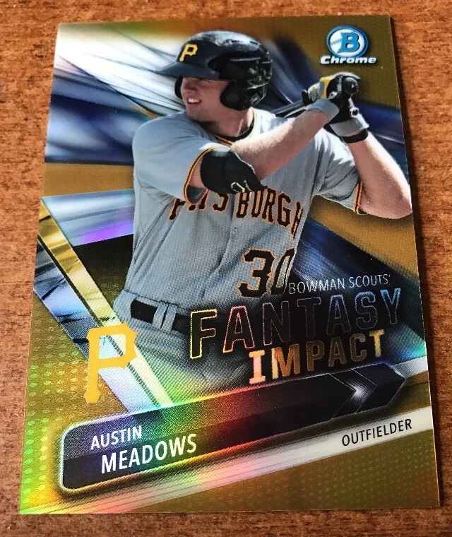 2016 BOWMAN CHROME DRAFT FANTASY IMPACT GOLD REFRACTOR AUSTIN MEADOWS, 14/50