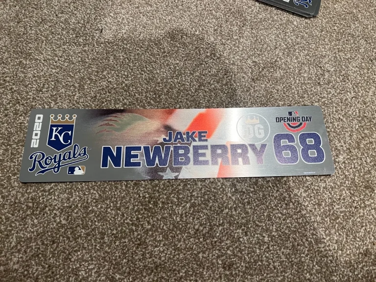 KANSAS CITY ROYALS GAME USED ? TEAM ISSUED BASEBALL NAMEPLATE JAKE NEWBERRY