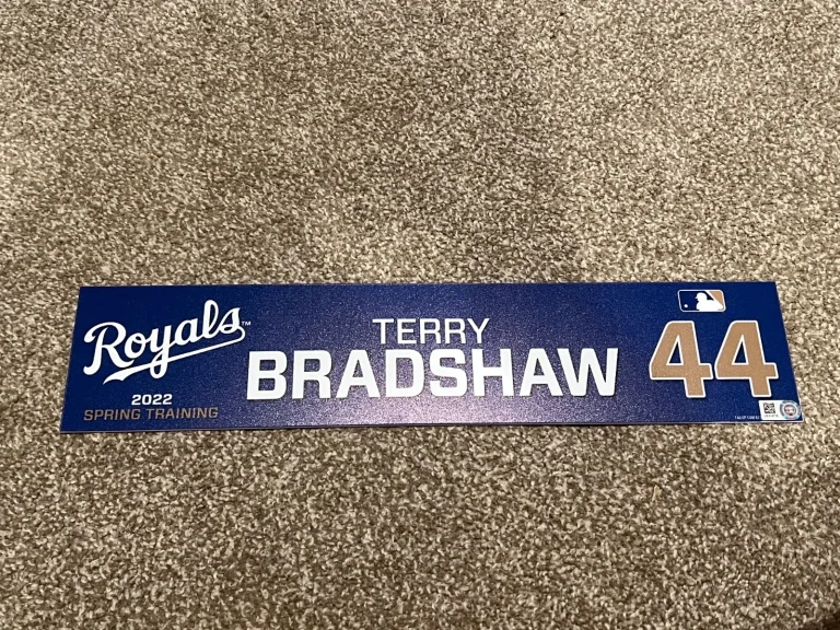 KANSAS CITY ROYALS GAME USED ? TEAM ISSUED BASEBALL NAMEPLATE ST TERRY BRADSHAW