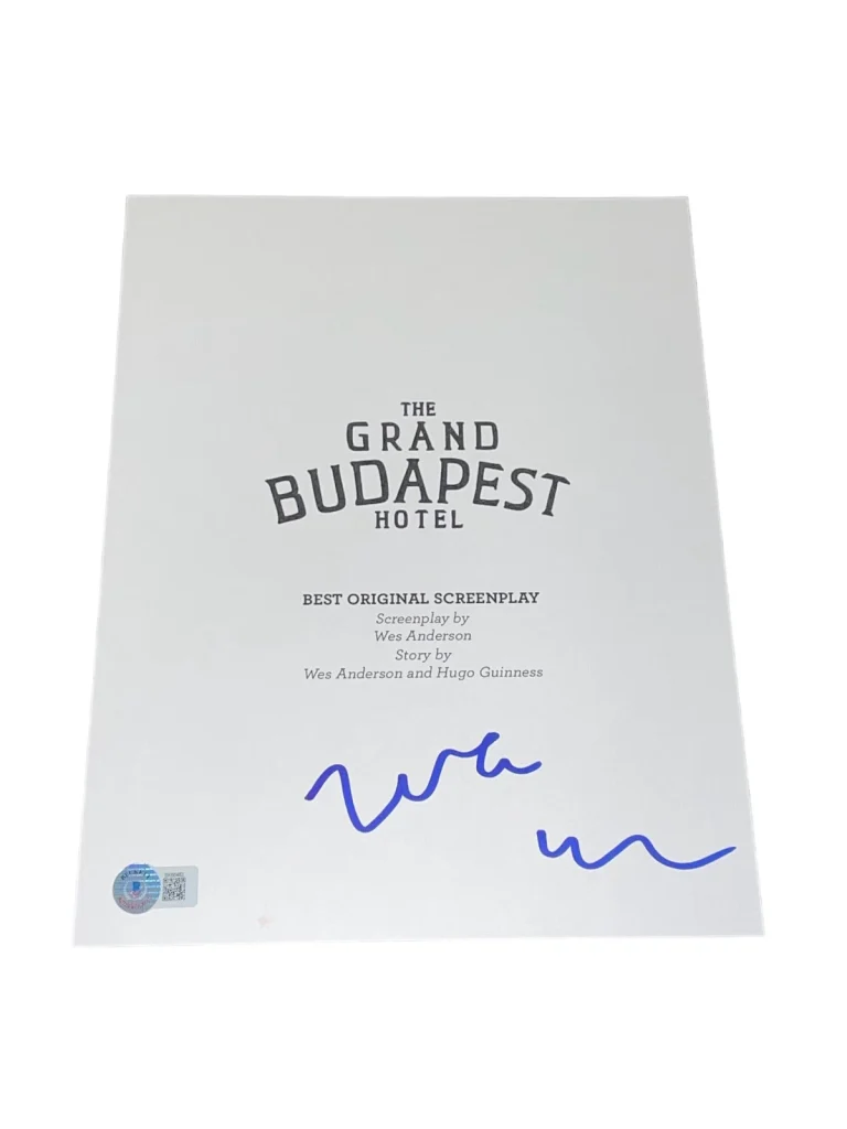 Wes Anderson Signed Autograph The Grand Budapest Hotel Full Movie Script Beckett