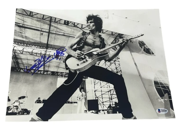 Keith Richards Signed Autograph 11x14 Photo Rolling Stones Guitar Beckett BAS
