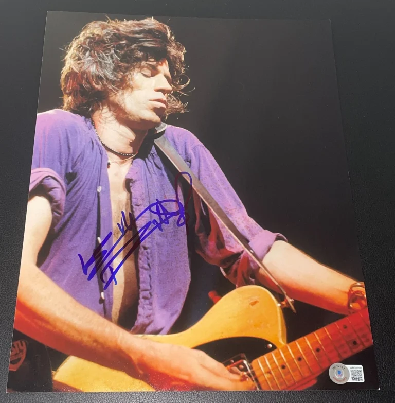 Keith Richards Signed Autograph 11x14 Photo Rolling Stones Guitar Beckett BAS