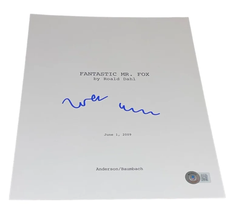 Wes Anderson Signed Autograph Fantastic Mr. Fox Full Movie Script Beckett BAS B