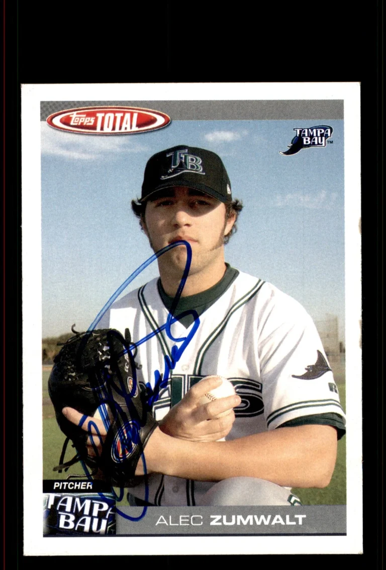 Signed Baseball Card Auto Alec Zumwalt 2004 Topps Total #772 Devil Rays