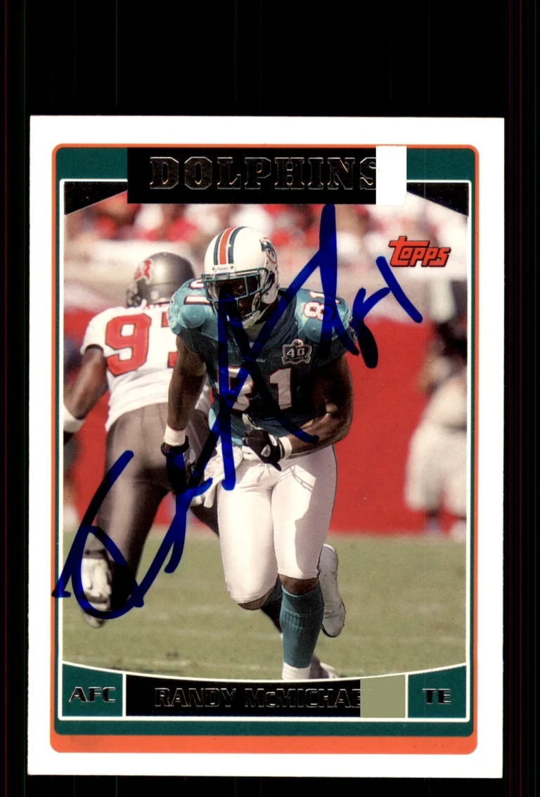 Signed Football Card Auto Randy McMichael 2006 Topps #222 Miami Dolphins