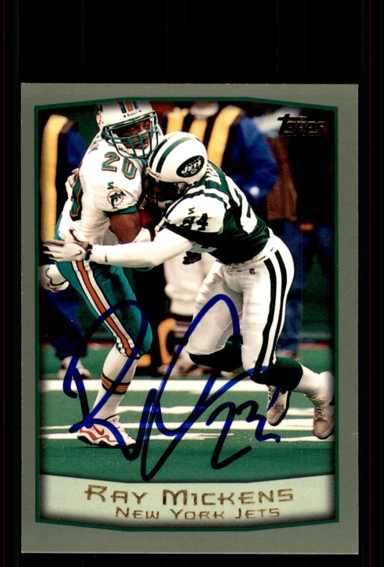 Signed Football Card Auto Ray Mickens 1999 Topps #41 New York Jets