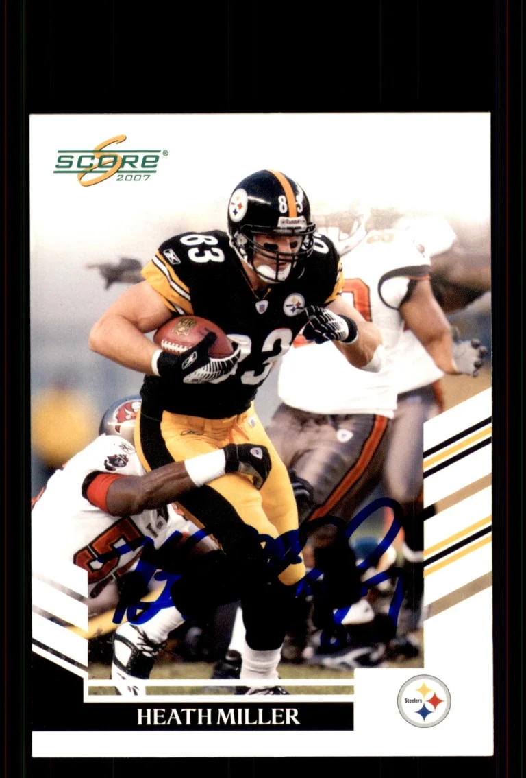 Signed Football Card Auto Heath Miller 2007 Score #208 Pittsburgh Steelers