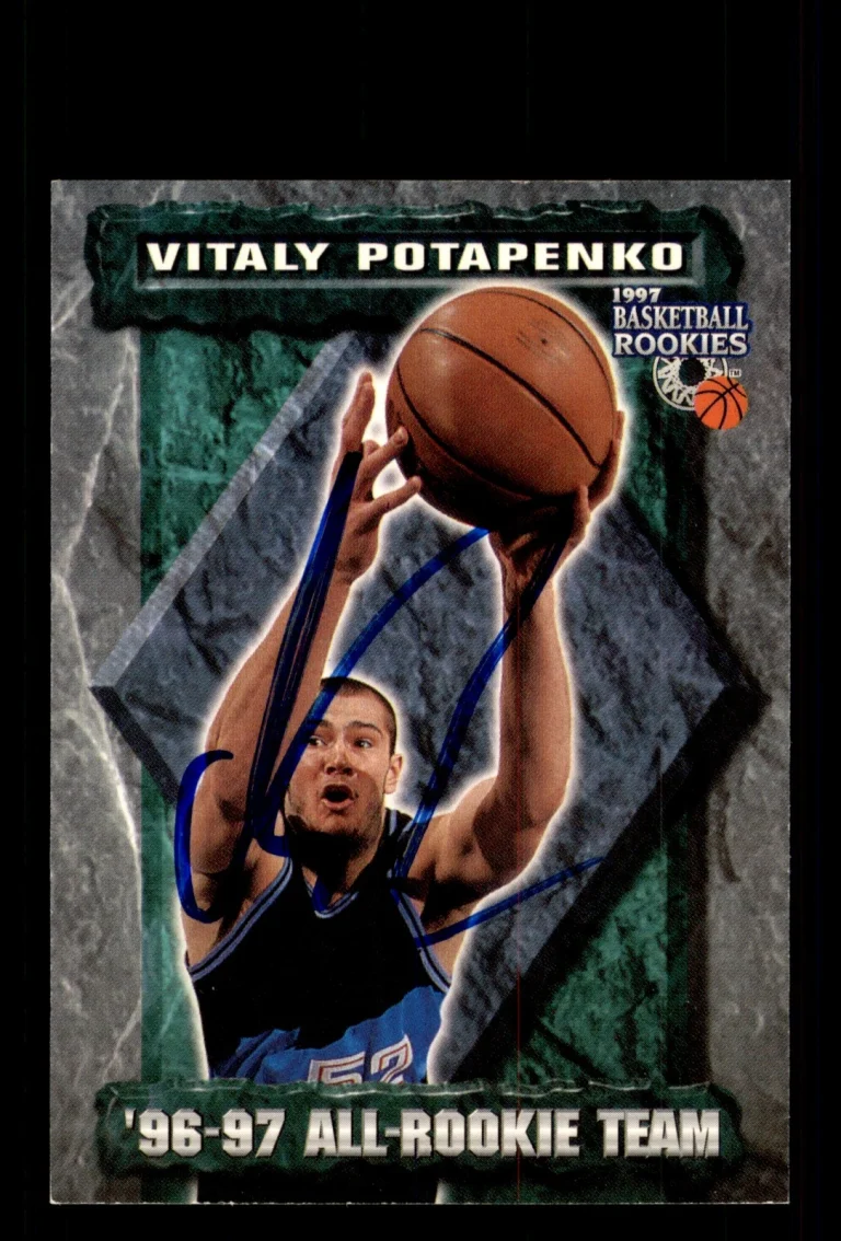 Signed Basketball Card Auto Vitaly Potapenko 1997 Score Board Rookies #82