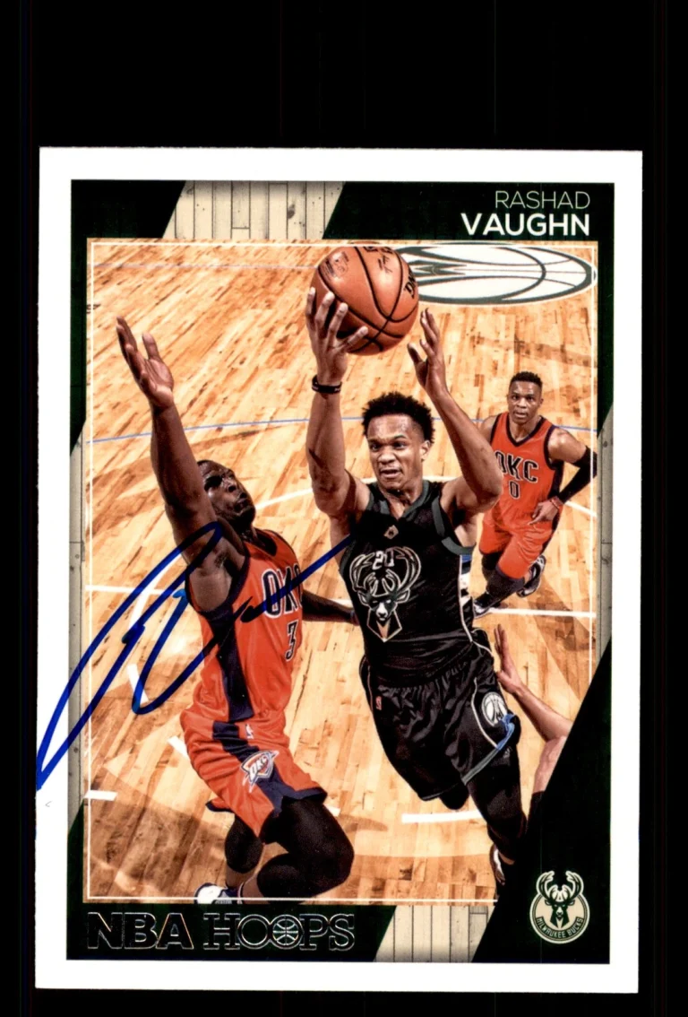 Signed Basketball Card Auto Rashad Vaughn 2016-17 Hoops #165 Bucks