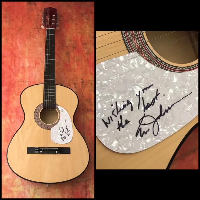 GFA Cliffs of Dover Guitarist ERIC JOHNSON Signed Acoustic Guitar E4 COA