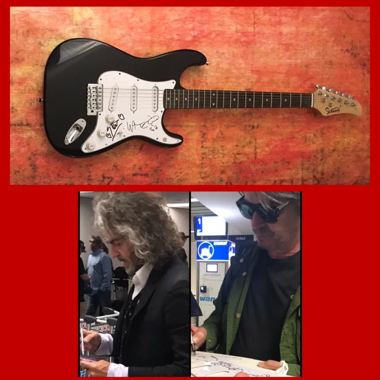 GFA Wayne Coyne & Steven THE FLAMING LIPS Band Signed Electric Guitar COA