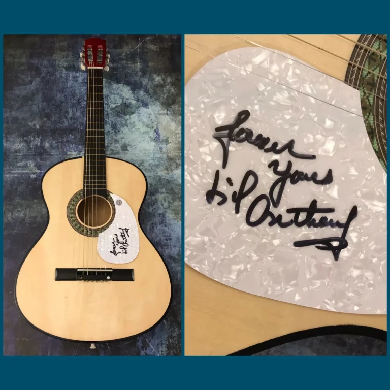 GFA and the imperials LITTLE ANTHONY GOURDINE Signed Acoustic Guitar L1 COA