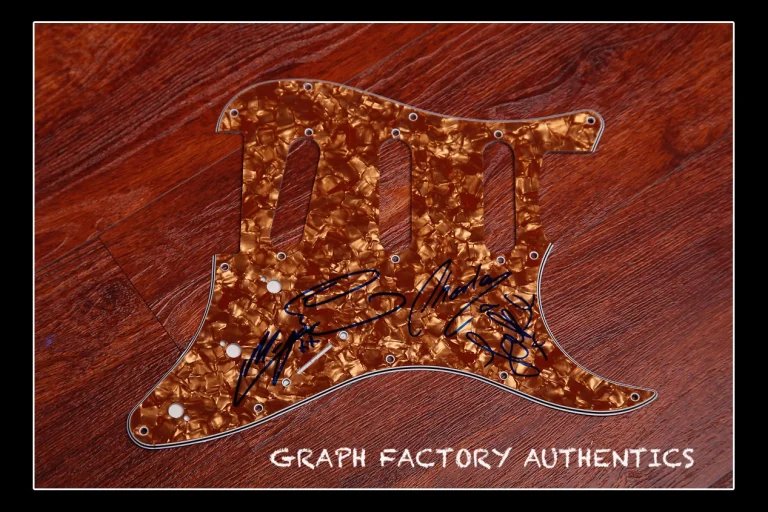 GFA English Pop Group RIXTON Signed Electric Pickguard AD1 COA