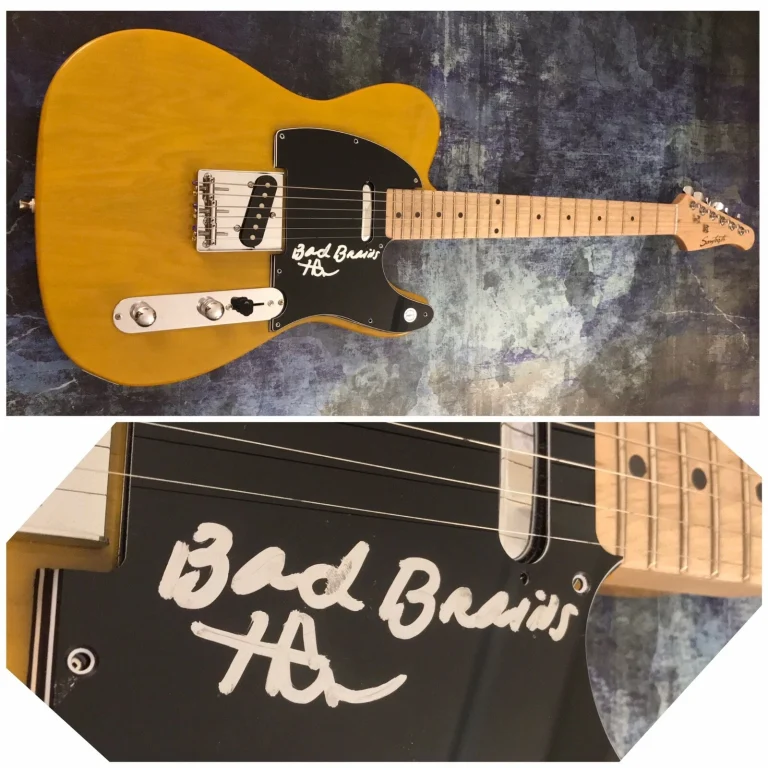 GFA Bad Brains i Against I H.R. HUMAN RIGHTS Signed Electric Guitar HR COA