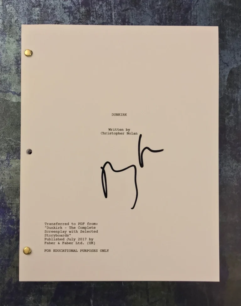 GFA Dunkirk George BARRY KEOGHAN Signed Full Movie Script PROOF AD1 COA