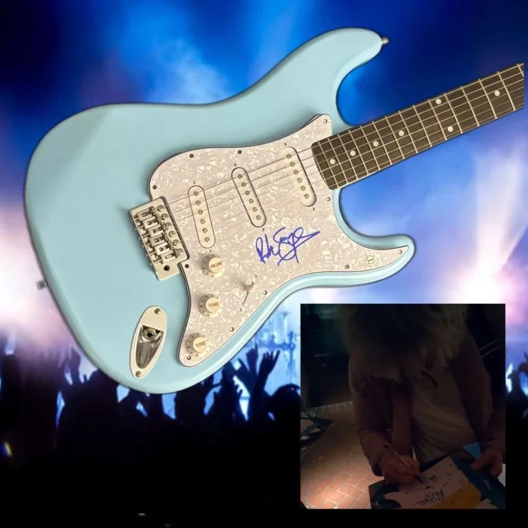 GFA Def Leppard Bassist RICK SAVAGE Signed Electric Guitar PROOF COA