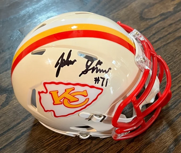 JOSH SIMMONS SIGNED FOOTBALL MINI HELMET AUTO KANSAS CITY CHIEFS RETRO