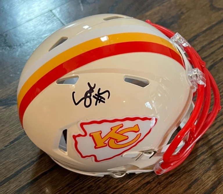 MANSOOR DELANE SIGNED FOOTBALL MINI HELMET AUTO KANSAS CITY CHIEFS RETRO LSU