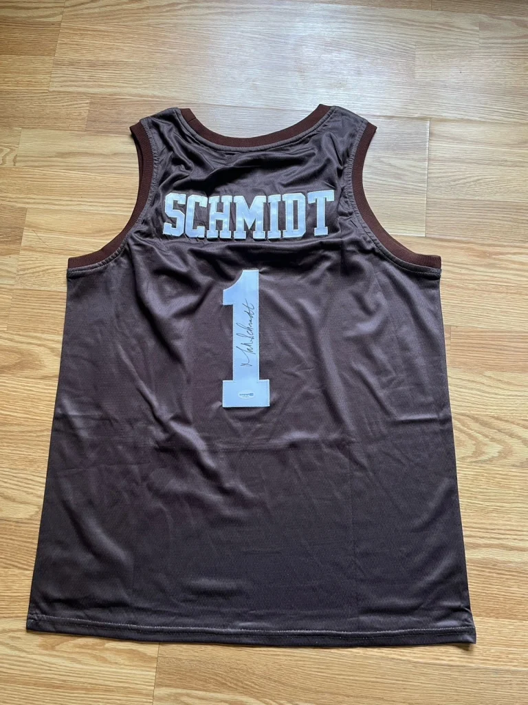 ST BONAVENTURE BONNIES- MARK SCHMIDT SIGNED AUTOGRAPH JERSEY ACOA BASKETBALL