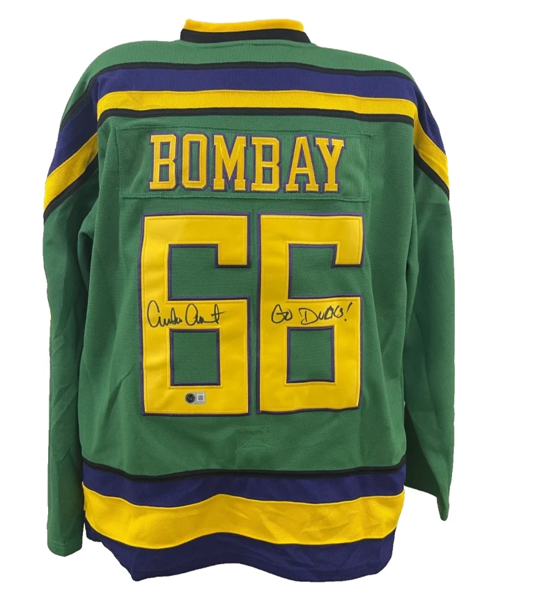 Emilio Estevez Signed The Mighty Ducks Bombay Jersey Autograph Inscription BAS