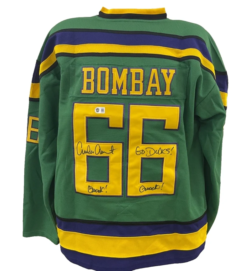 Emilio Estevez Signed The Mighty Ducks Bombay Jersey Autograph Inscription BAS