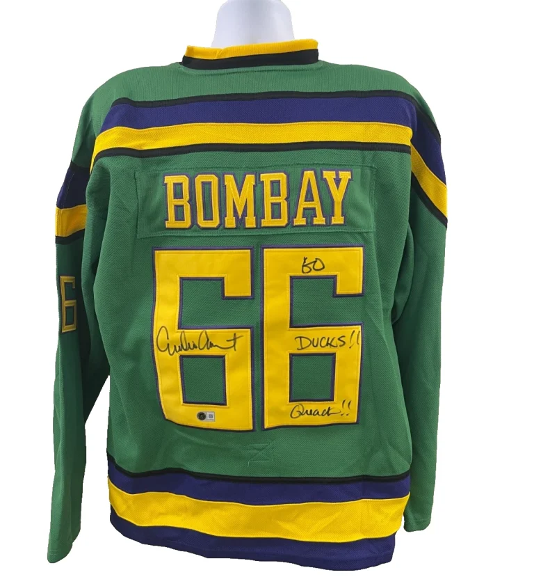 Emilio Estevez Signed The Mighty Ducks Bombay Jersey Autograph Inscription BAS