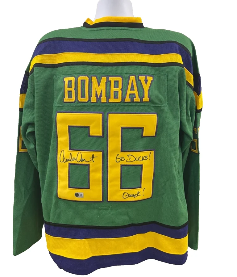 Emilio Estevez Signed The Mighty Ducks Bombay Jersey Autograph Inscription BAS