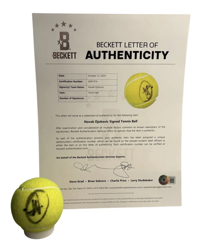 Novak Djokovic Signed Autograph US Open Official Tennis Ball Beckett BAS Proof