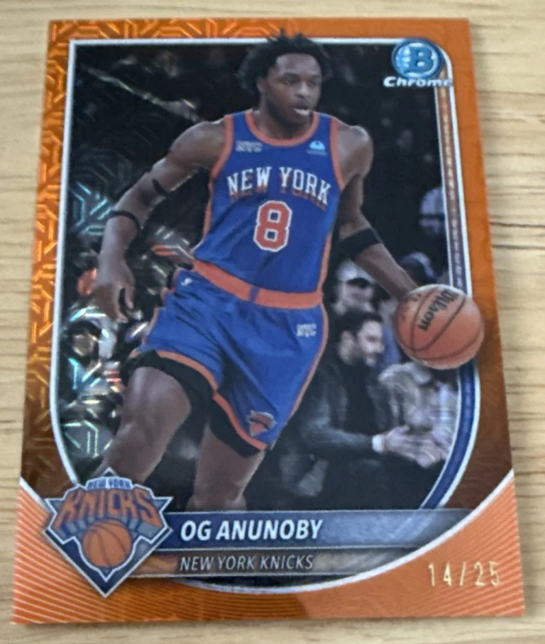 2025-2026 Topps Bowman Chrome Og Anunoby Orange Mojo /25