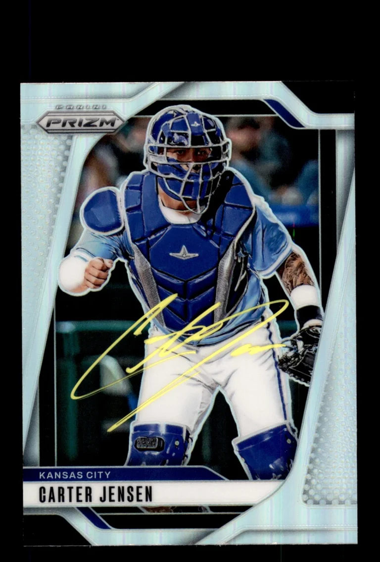 Signed Baseball Card Auto Carter Jensen 2025 Panini Prizm #166 Royals
