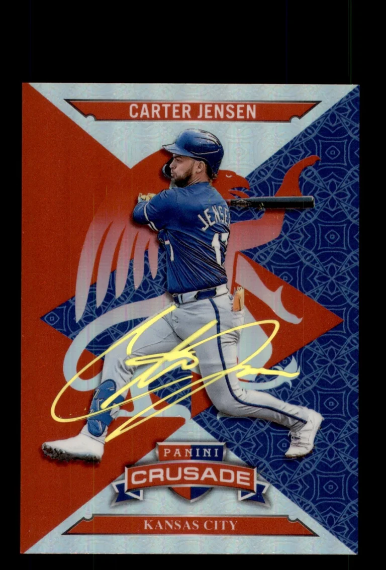 Signed Baseball Card Auto Carter Jensen 2025 Panini Crusade #17 Royals /25
