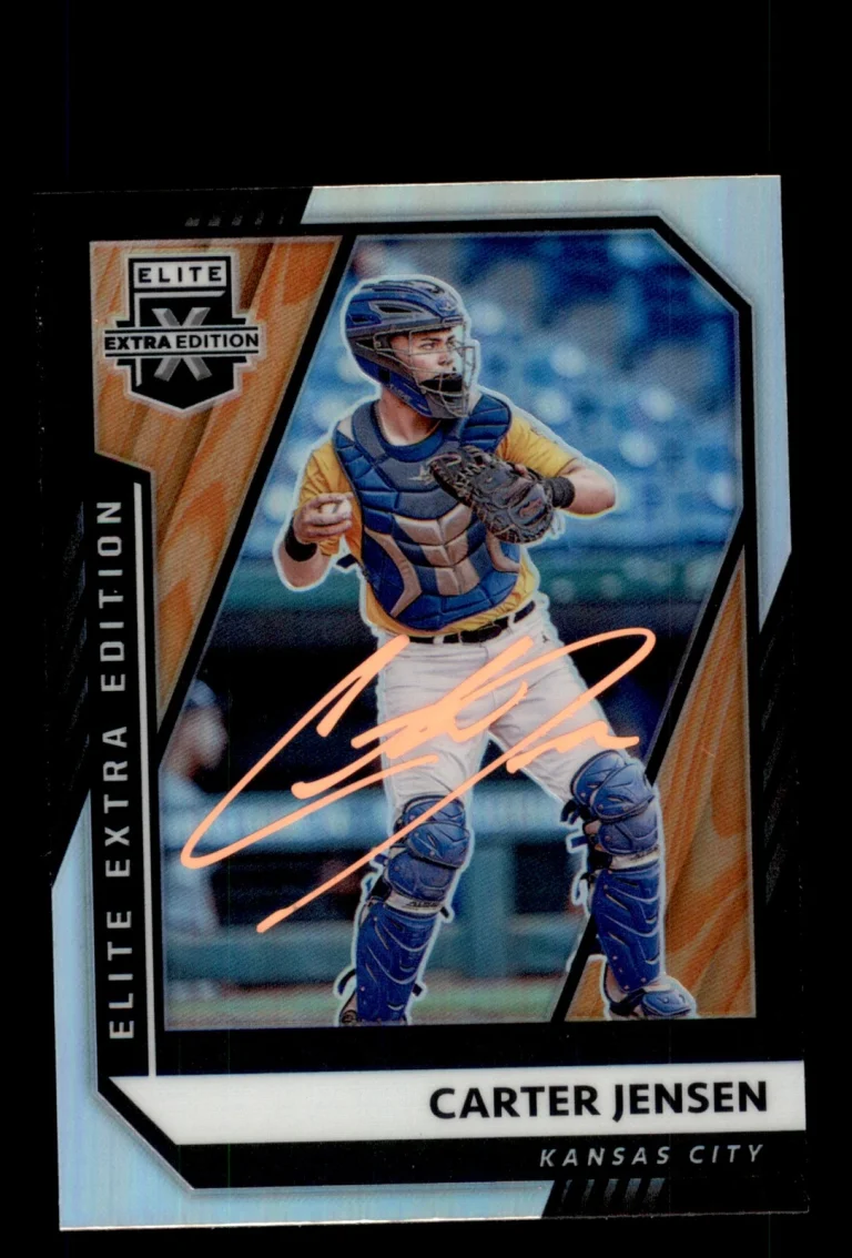 Signed Baseball Card Auto Carter Jensen 2021 Panini Elite #78 Royals