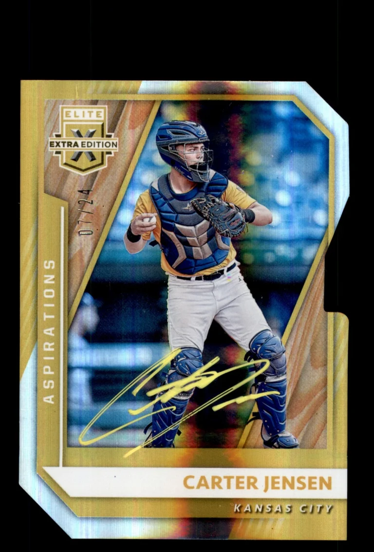 Signed Baseball Card Auto Carter Jensen 2021 Panini Elite #78 Royals /24