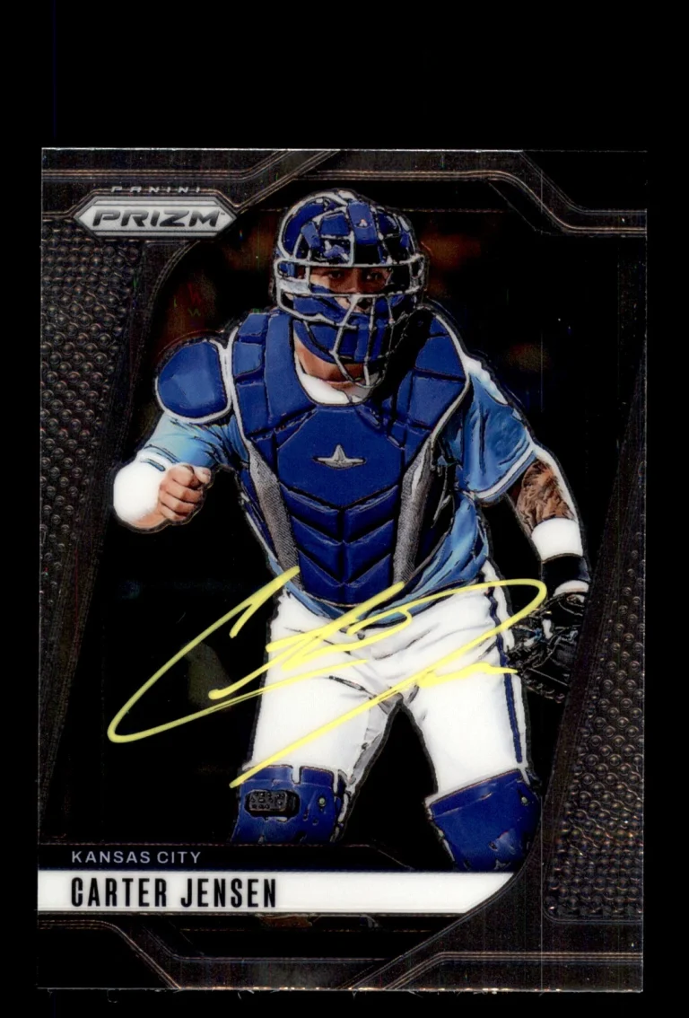 Signed Baseball Card Auto Carter Jensen 2025 Panini Prizm #166 Royals