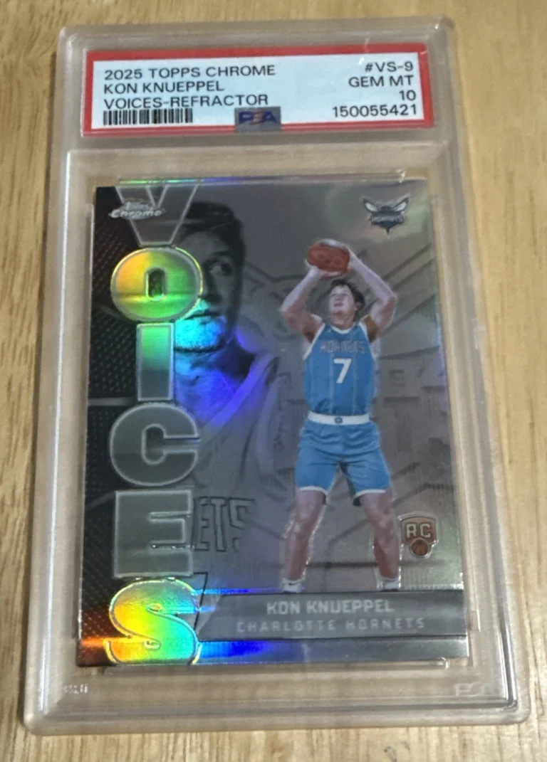 2025 TOPPS CHROME KON KNUEPPEL VOICES-REFRACTOR #VS-9 RC ROOKIE PSA 10
