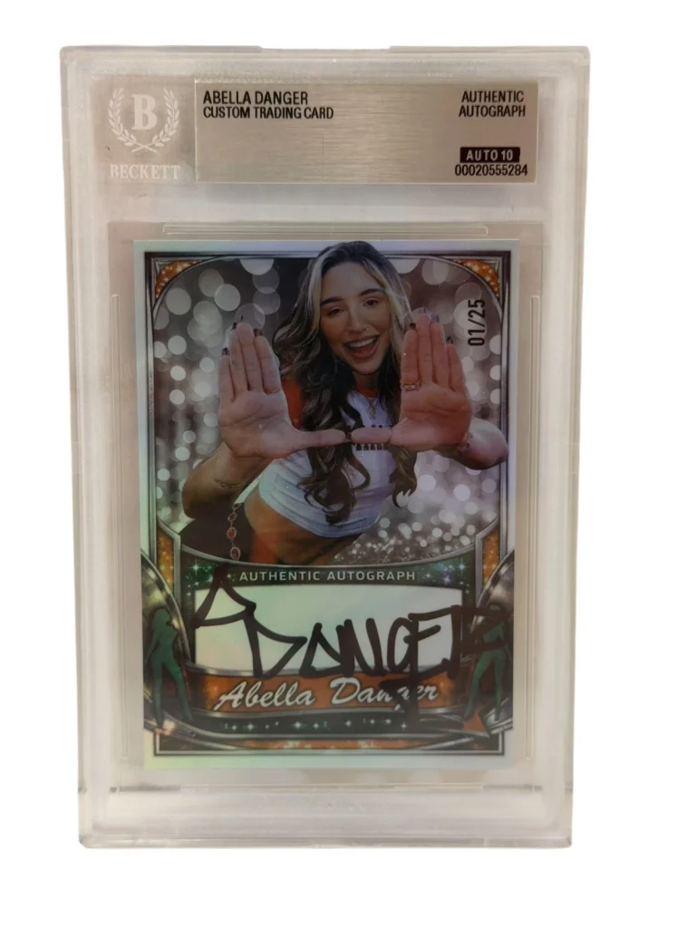 Abella Danger Signed Custom Trading Card Beckett Encapsulated Autograph Grade 10