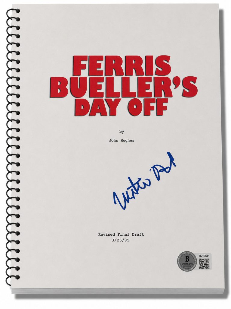 Matthew Broderick Signed Autograph Ferris Bueller's Day Off Script Beckett BAS