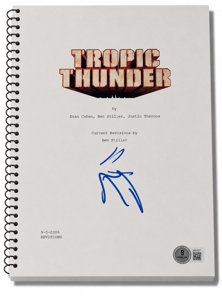 Ben Stiller Signed Autograph Tropic Thunder Full Movie Script Screenplay Beckett