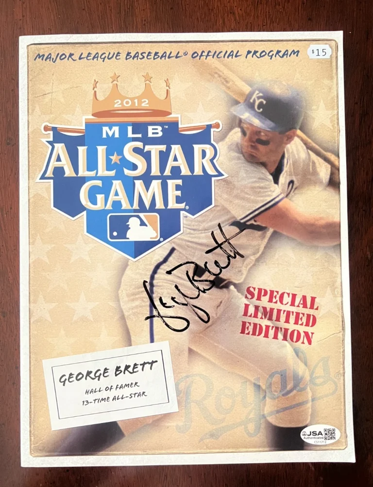 GEORGE BRETT SIGNED BASEBALL PROGRAM KANSAS CITY 2012 ALL STAR GAME AUTO JSA COA