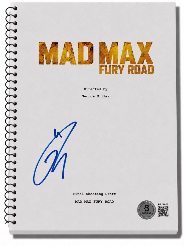 Tom Hardy Signed Autograph Mad Max Fury Road Full Script Screenplay Beckett BAS