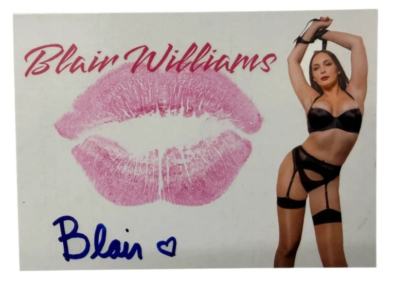 Blair Williams Signed Kiss Card Adult Star Autograph Kiss Print Beckett Witness