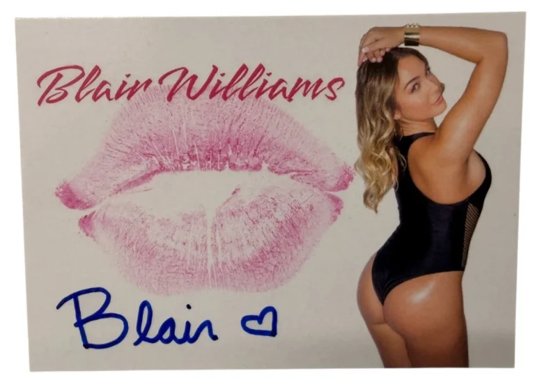 Blair Williams Signed Kiss Card Adult Star Autograph Kiss Print Beckett Witness