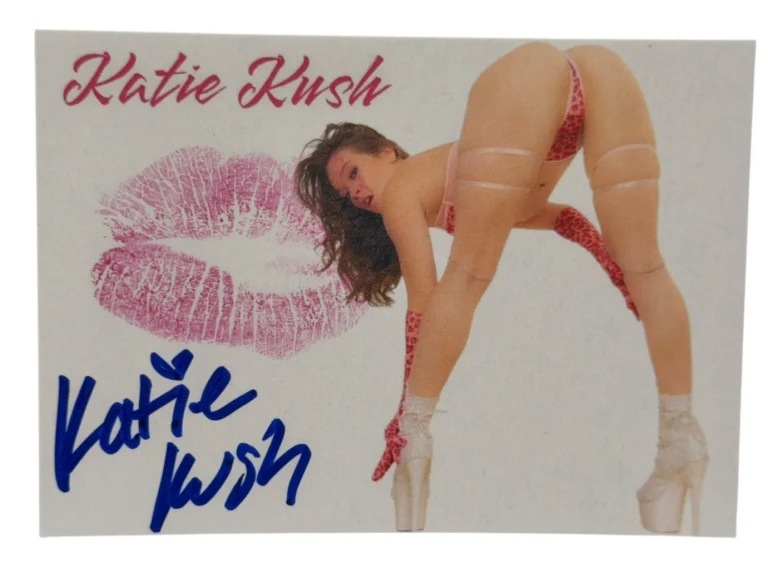 Katie Kush Signed Kiss Card Adult Star Autograph Kiss Print Beckett Witness