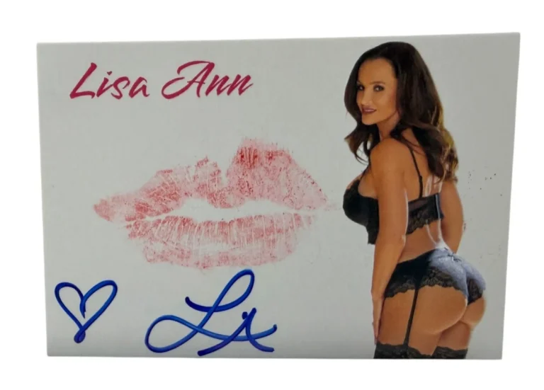 Lisa Ann Signed Kiss Card Adult Star Autograph Kiss Print Beckett Witness