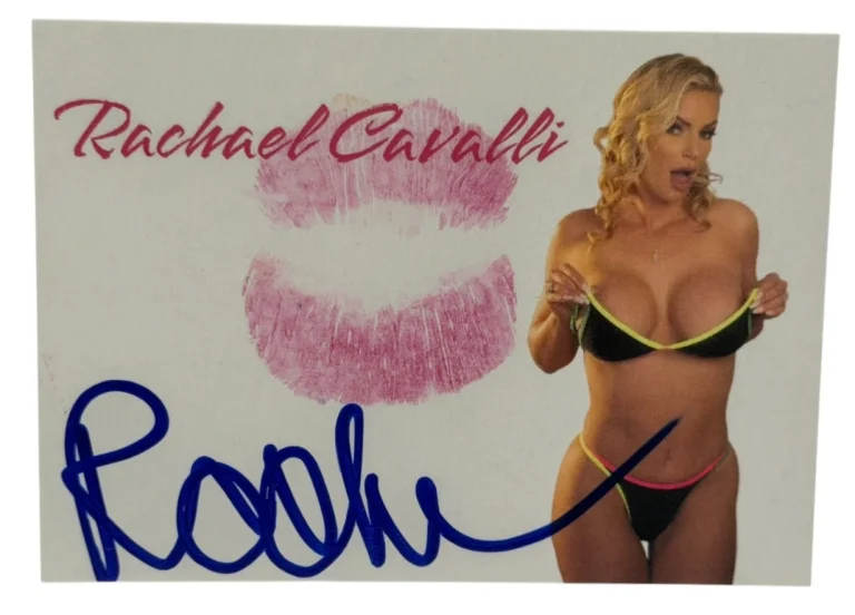 Rachael Cavalli Signed Kiss Card Adult Star Autograph Kiss Print Beckett Witness