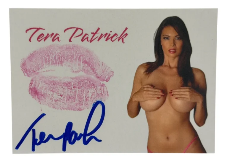 Tera Patrick Signed Kiss Card Adult Star Autograph Kiss Print Beckett Witness
