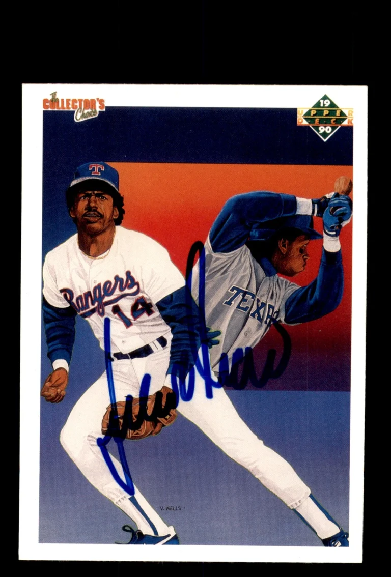 Signed Baseball Card Auto Julio Franco 1990 Upper Deck #82 Texas Rangers